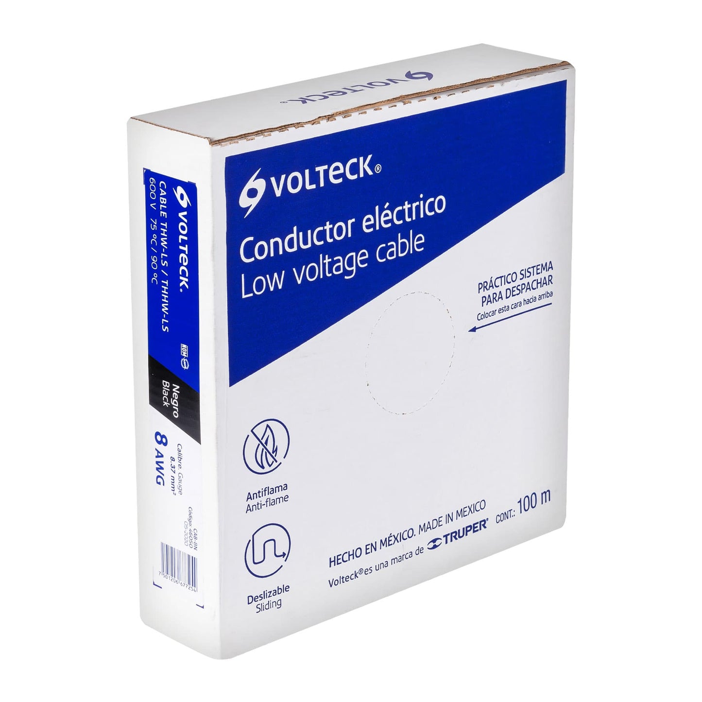 Cable THHW-LS 8 AWG Negro 100m Volteck - Solución Profesional para Instalaciones Eléctricas Seguras