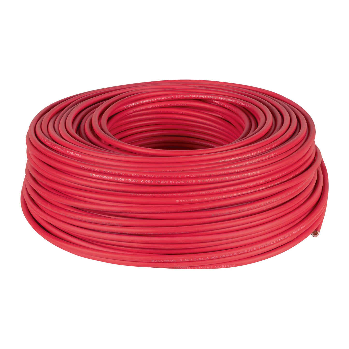 Cable THHW-LS 8 AWG Rojo 100m Volteck - Solución Profesional para Instalaciones Eléctricas Residenciales y Comerciales