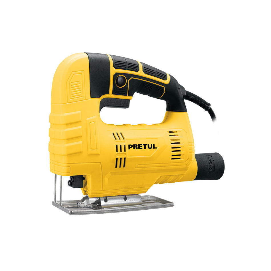 Sierra Caladora Profesional PRETUL 400W con Base Metálica y Zapata Inclinable - Cortes Precisos en Madera, Metal y Plástico - CALA-P4