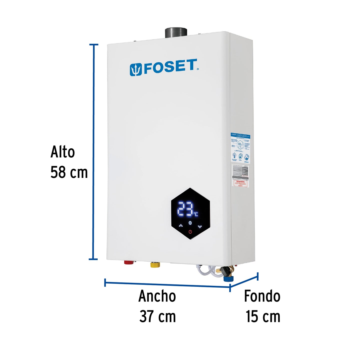 Calentador instantáneo modulante, 14L, 2 serv, gas LP, FOSET