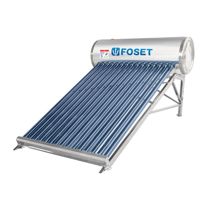 Calentador solar de agua, 15 tubos, 185 L, 5 personas, FOSET
