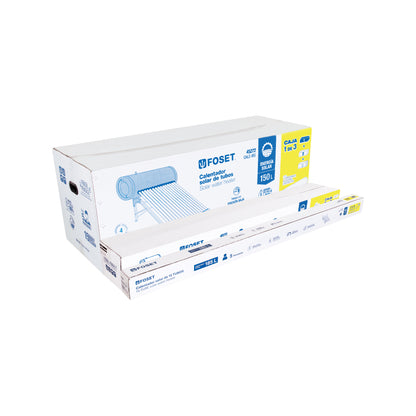Calentador solar de agua, 15 tubos, 185 L, 5 personas, FOSET
