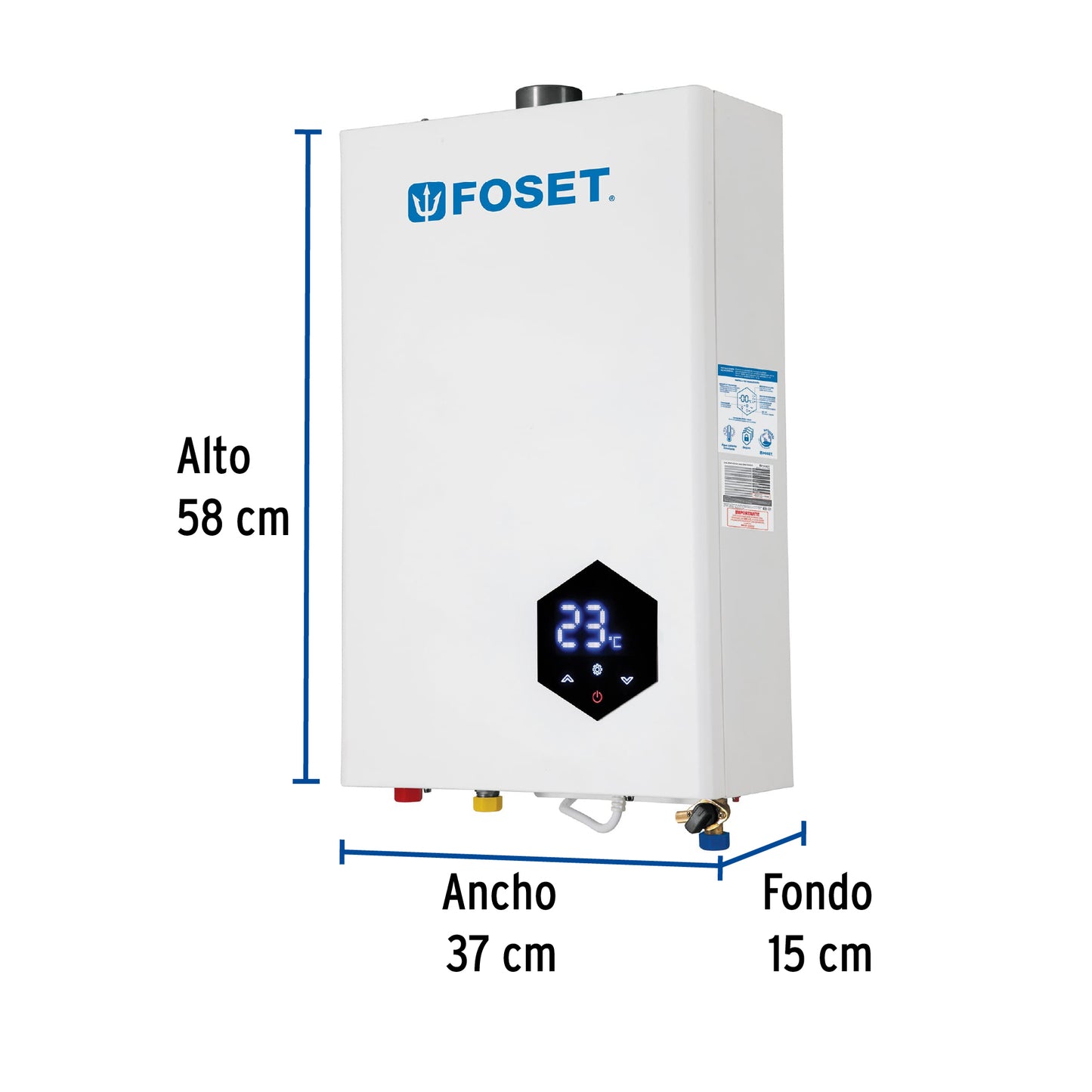 Calentador instantáneo modulante, 16L, 3 serv, gas LP, FOSET