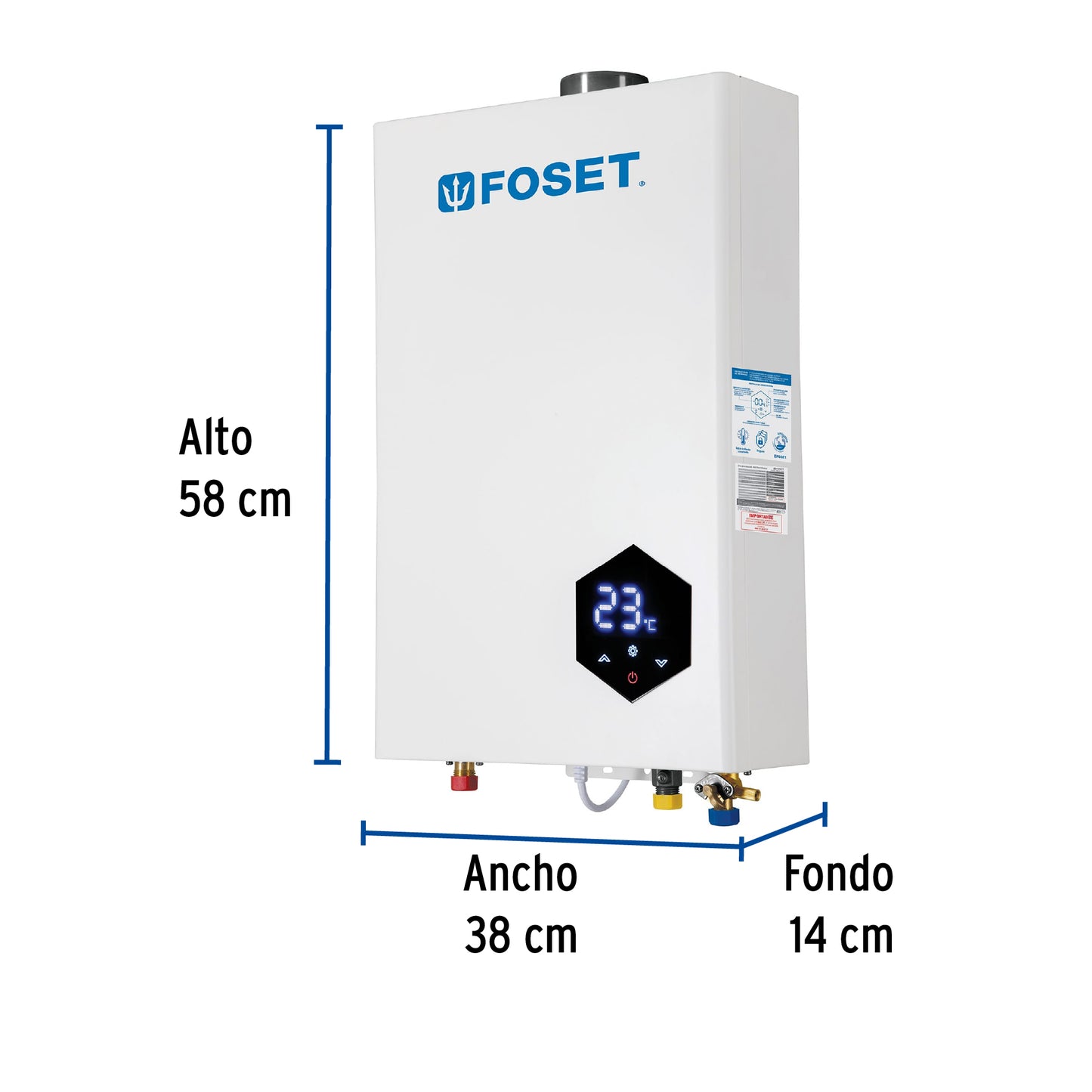 Calentador instantáneo modulante, 24L, 4 serv, gas LP, FOSET