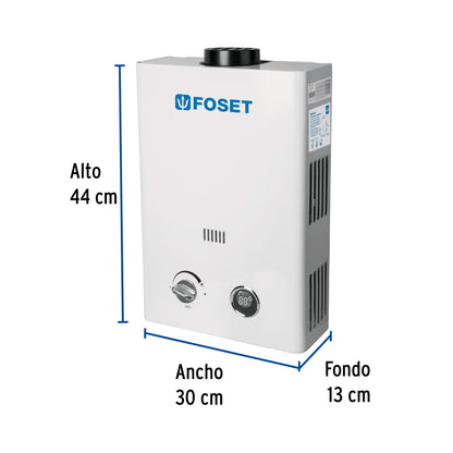 Calentador instantáneo, 6L, 1 servicio, gas LP, FOSET