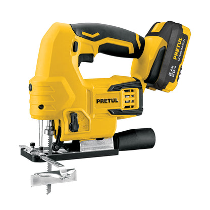 Sierra Caladora Inalámbrica 20V con Batería 2Ah y Guía Láser - PRETUL Profesional