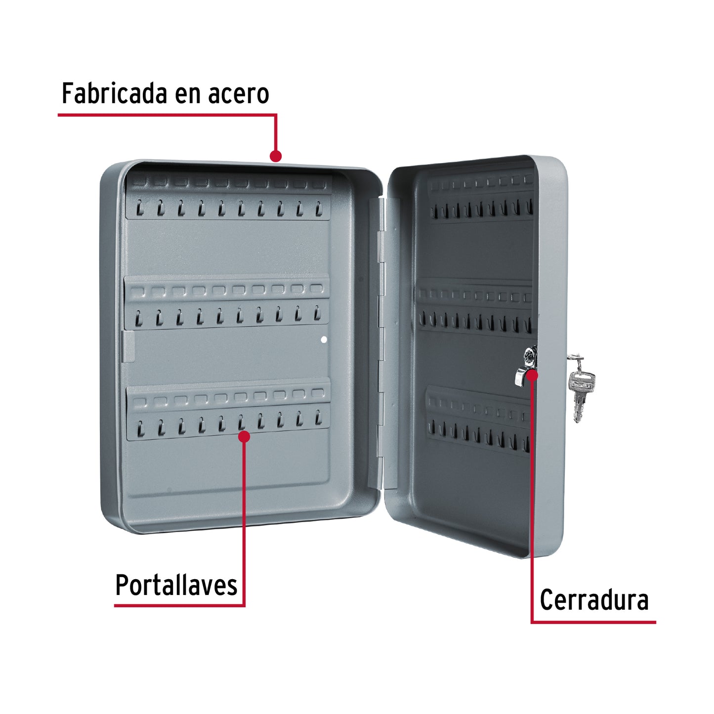 Caja Organizadora 60 Ganchos para Llaves HERMEX