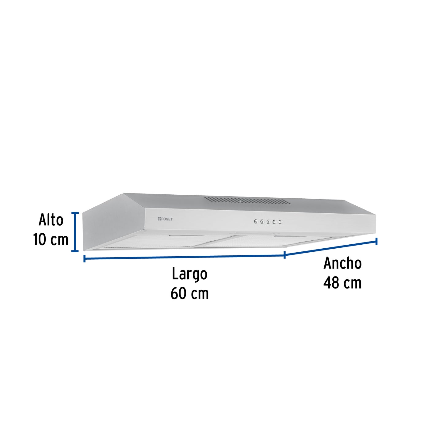 Campana Extractora Empotrable 60cm Acero Inoxidable FOSET - Cocina