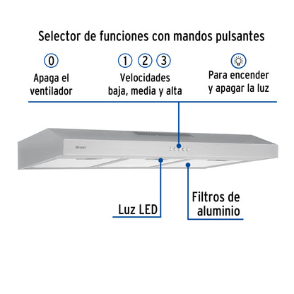 Campana Extractora 80cm Empotrable Acero Inoxidable FOSET - Cocina Integral