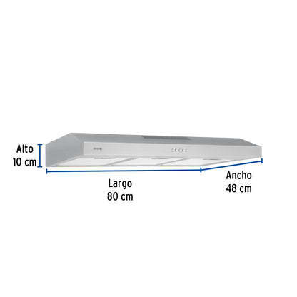 Campana Extractora 80cm Empotrable Acero Inoxidable FOSET - Cocina Integral