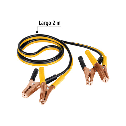 Cables Pasa Corriente Pretul 2m 125A - Solución Profesional para Arranque de Batería Descargada - Cable Aluminio Cobre 10 AWG con Pinzas PVC y Funda Transporte - CAP-2010P
