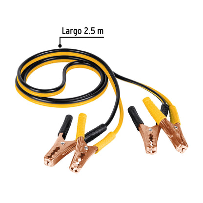 Cables Pasa Corriente Pretul 2.5m 125A - Solución Profesional para Arranque de Batería Descargada - Cable Aluminio Cobre 10 AWG con Pinzas PVC y Funda Transporte - CAP-2510P
