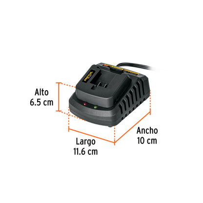 Cargador Baterías Ion Litio 20V PRETUL - Carga 3X Más Rápido, Compatible BAT-20PR BAT-20P4, Cargador Rápido Profesional