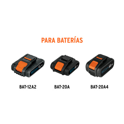 Cargador de Baterías TRUPER PRO 12V-20V Tipo C Montable en Pared CAR-INA2-2