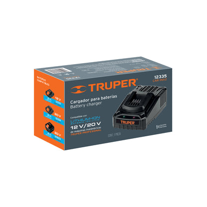 Cargador de Baterías Ion Litio 12V 20V TRUPER PRO CAR-INA2 - Carga Rápida 17% Más Veloz