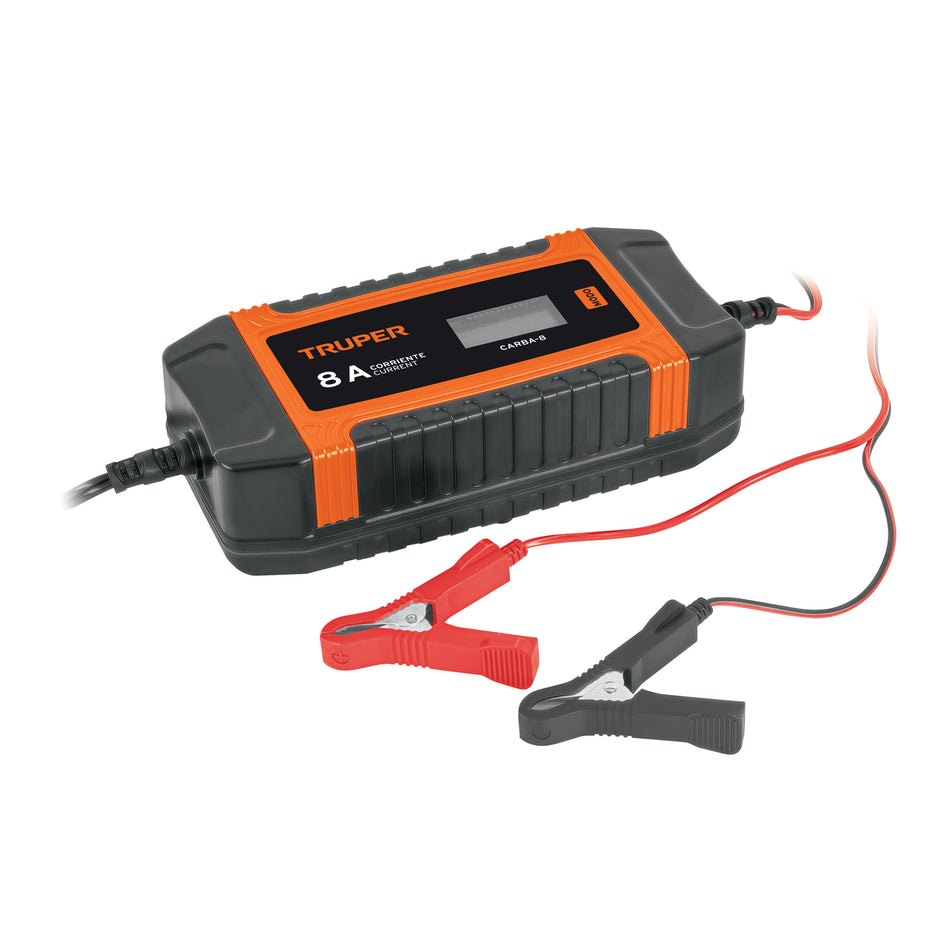 Cargador Automático de Baterías CARBA-8 - Mantenedor Inteligente 8A 12V/24V - Solución Profesional para Baterías Descargadas y Mantenimiento Preventivo