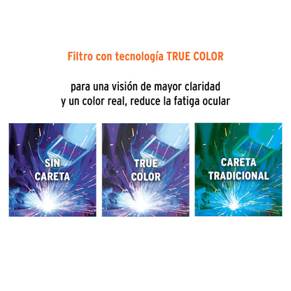 Careta Electrónica Soldadura CAREL-913C Digital 9-13 Profesional - Protección Ocular Automática con Filtro True Color