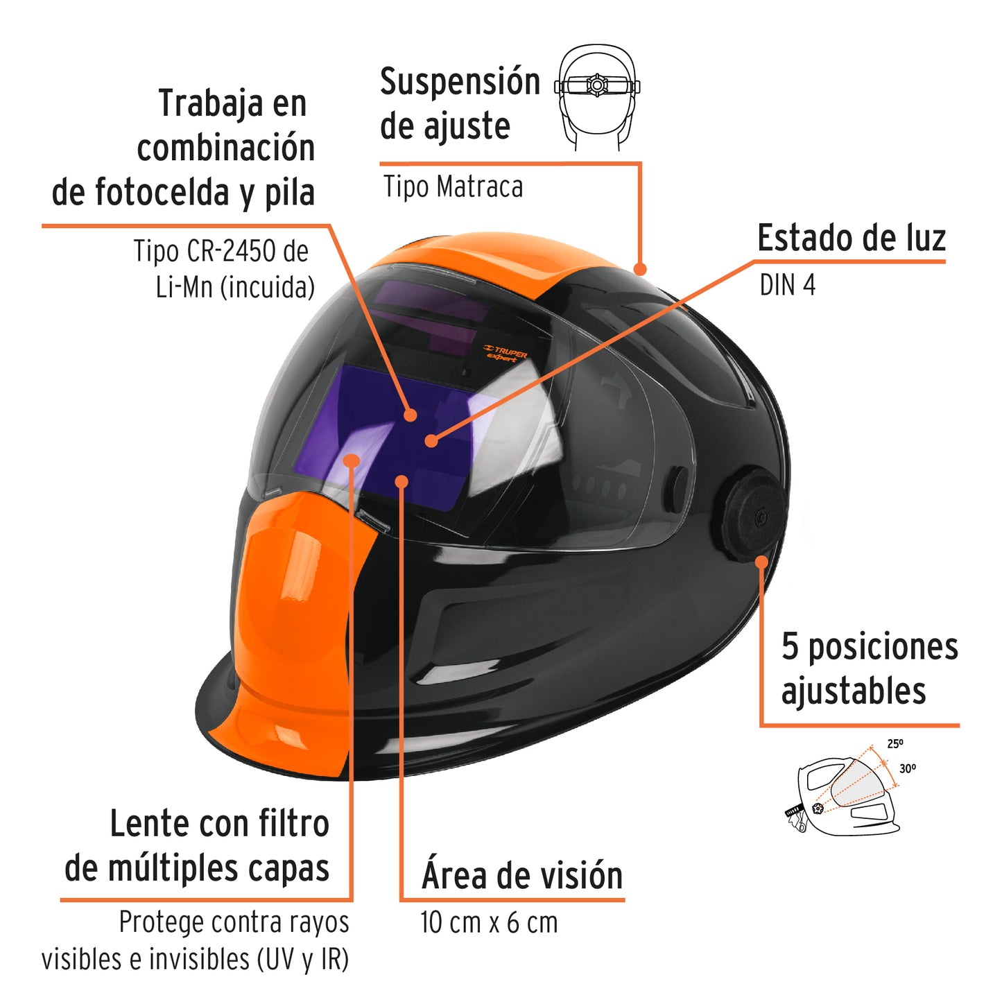 Careta Electrónica Soldadura CAREL-913DX Expert 9-13 Digital - Protección Profesional Anti-Fatiga Ocular