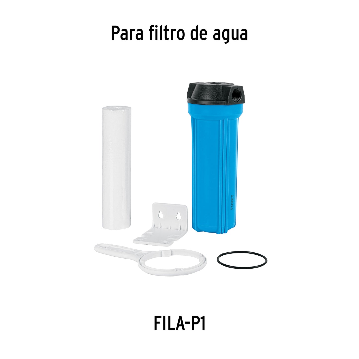 Cartucho de Repuesto CARFIL-P1 Foset - Filtro de Polipropileno para Agua - Elimina Sedimentos, Tierra y Arena - Protege Tuberías, Regaderas y Llaves - Compatible con FILA-P1