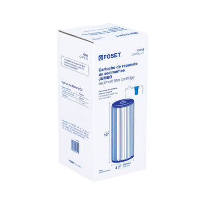 Cartucho de Repuesto CARFIL-P2 FOSET - Filtro de Poliéster Anti-Sedimentos para Tuberías - Evita Obstrucciones en Regaderas y Llaves