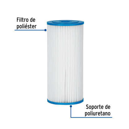 Cartucho de Repuesto CARFIL-P2 FOSET - Filtro de Poliéster Anti-Sedimentos para Tuberías - Evita Obstrucciones en Regaderas y Llaves