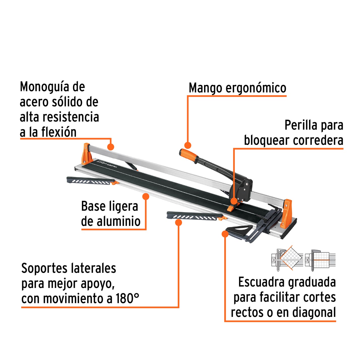 Cortador de Azulejo 120 cm Gran Formato con Maletín EXPERT | TRUPER®