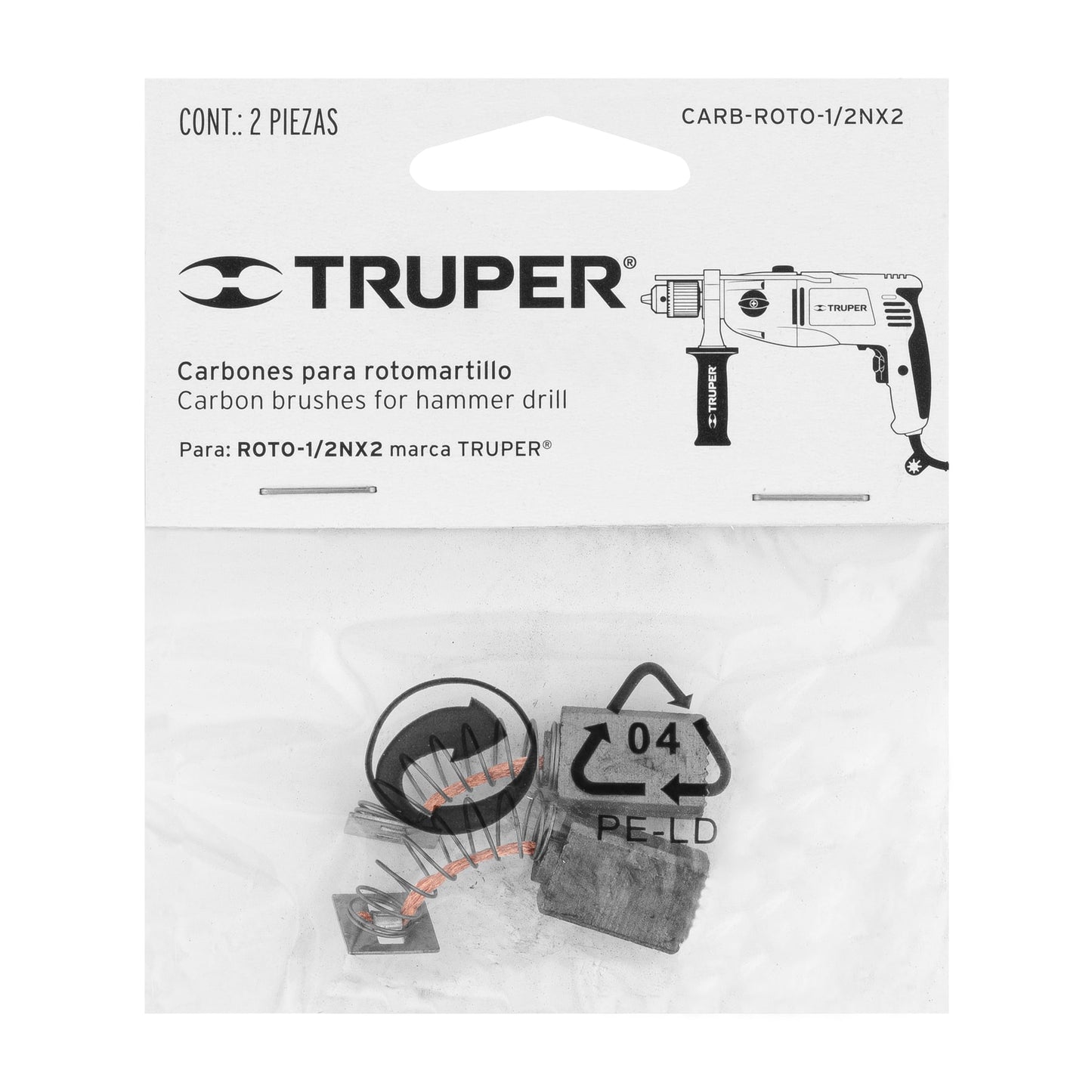 Bolsa con 2 carbones de repuesto para ROTO-1/2NX2, TRUPER