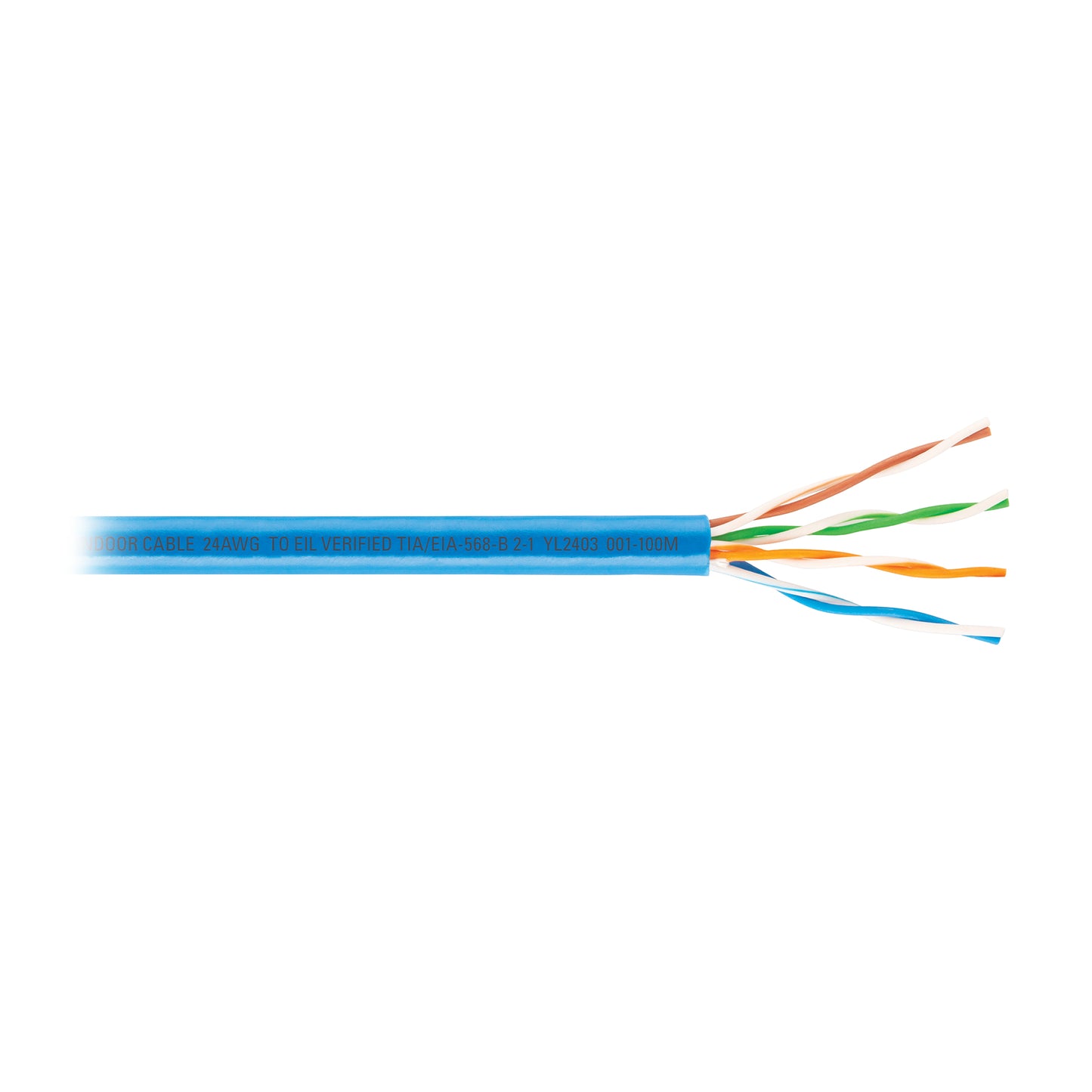 Cable UTP CAT5E VOLTECK por metro, bobina de 100m color azul. Ideal para redes de datos.