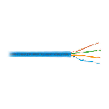 Cable UTP CAT5E VOLTECK por metro, bobina de 100m color azul. Ideal para redes de datos.