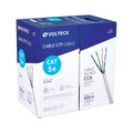 Cable UTP CAT5E VOLTECK en bobina de 305m. Ideal para redes LAN, CCTV y VoIP. Posicionamiento profesional, conductor de cobre sólido.