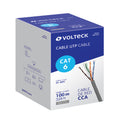 cable UTP CAT6 por metro o en bobina de 100m color gris marca VOLTECK. Ideal para redes de alta velocidad.