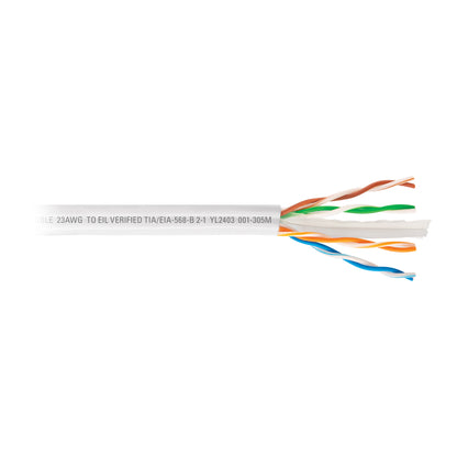 cable UTP CAT6 blanco VOLTECK por metro o en bobina de 305m. Ideal para redes de alta velocidad.