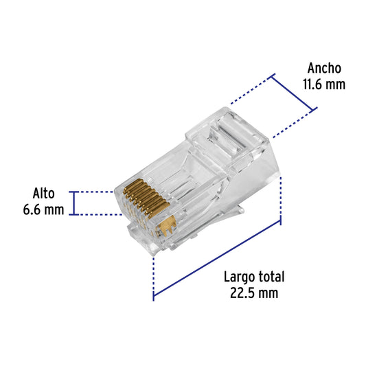 Plug RJ45 CAT6 x20 Piezas | Conector de Red | VOLTECK