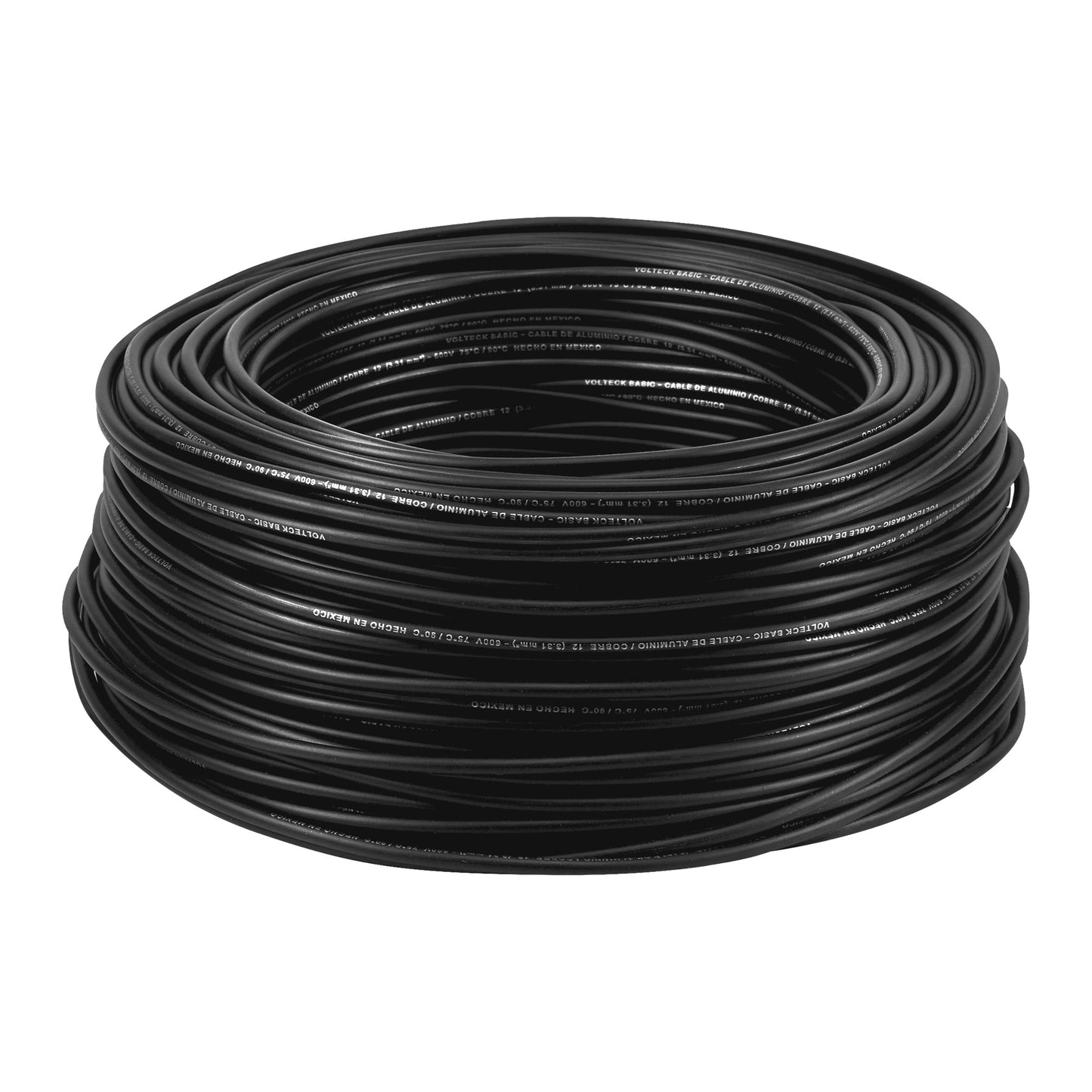 Cable THW CCA 12 AWG Negro 100m - Aluminio Revestido Cobre para Instalaciones Eléctricas Residenciales y Comerciales - Solución Económica Conductividad Eléctrica