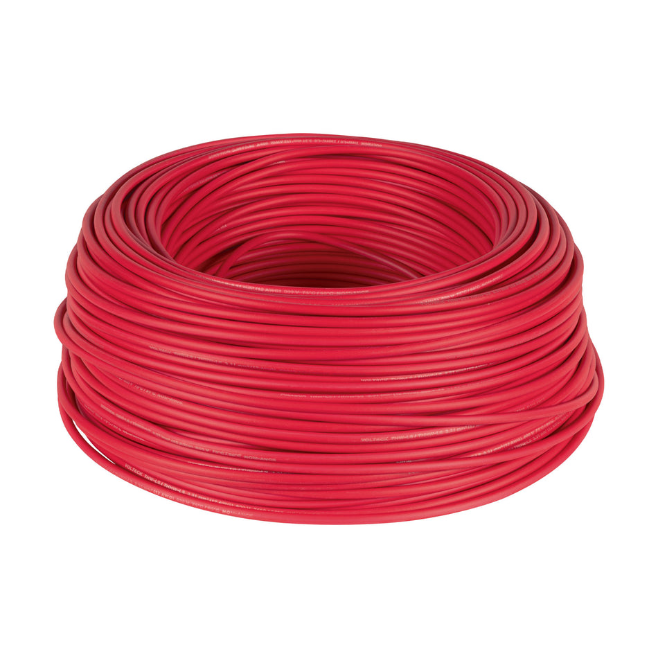 Cable THW CCA 12 AWG Rojo 100m - Instalación Eléctrica Residencial y Comercial - Aluminio Revestido Cobre PVC - CCA-12R
