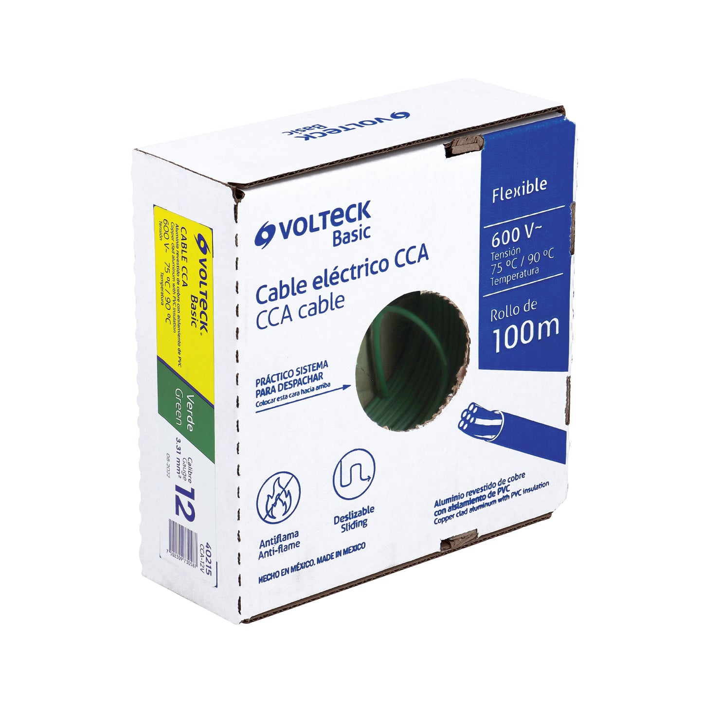 Cable THW CCA 12 AWG Verde 100m - Solución Económica para Instalaciones Eléctricas Residenciales
