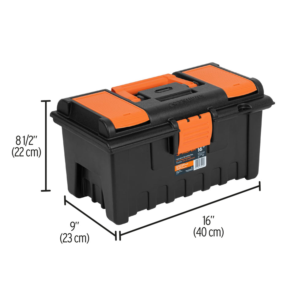 Caja para herramienta de 16" con compartimentos, Truper