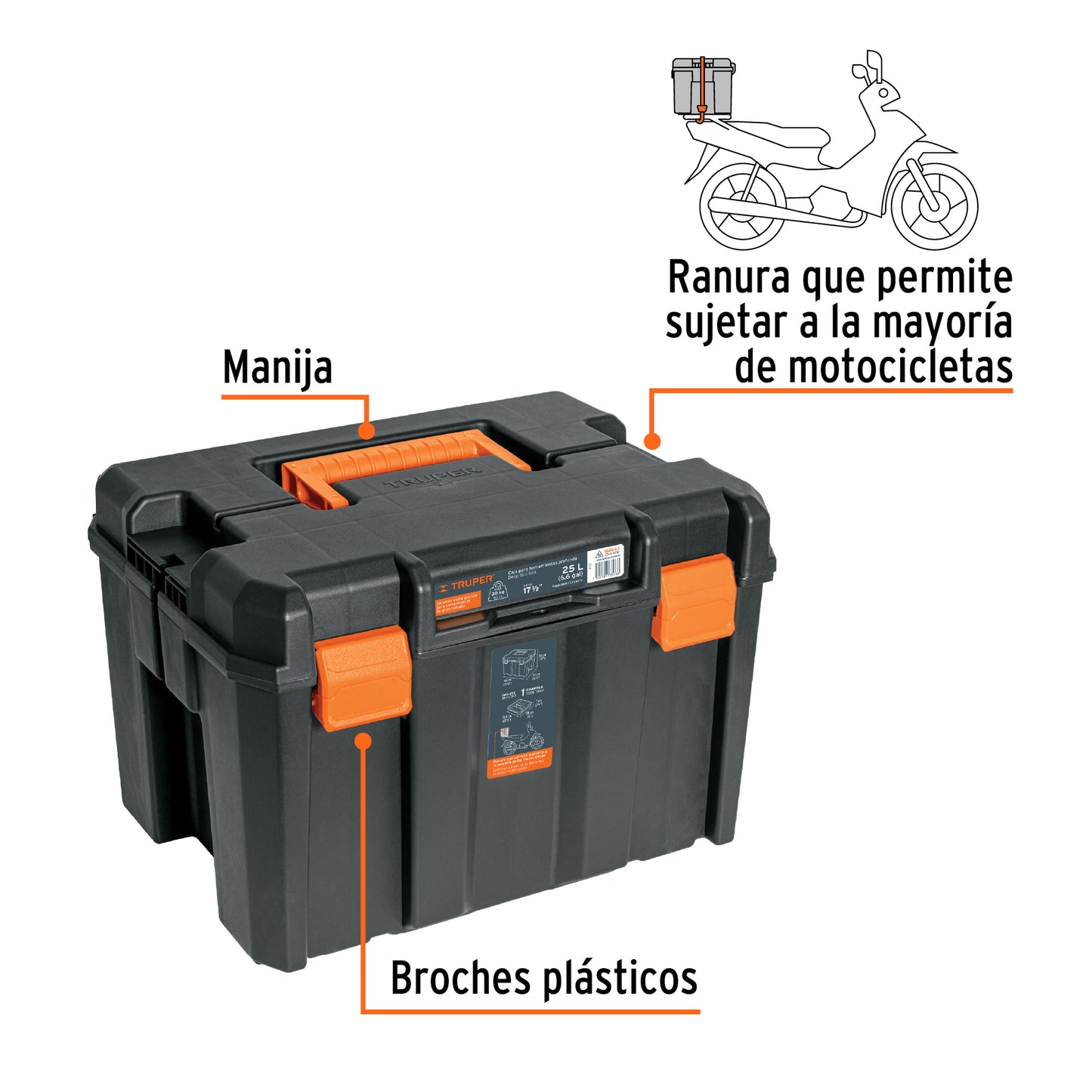 Caja Herramientas Profunda 17x12 TRUPER CHA-1712 - Organización Profesional Polipropileno Extra Grande