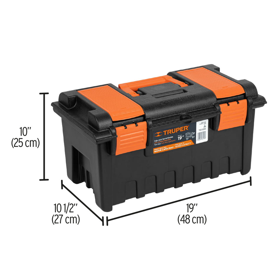 Caja para herramienta de 19" con compartimentos, Truper