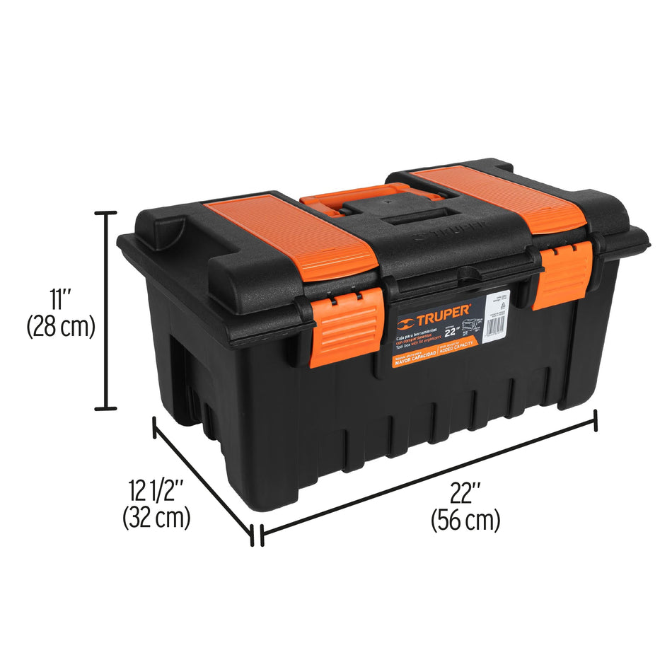 Caja para herramienta de 22" con compartimentos, Truper