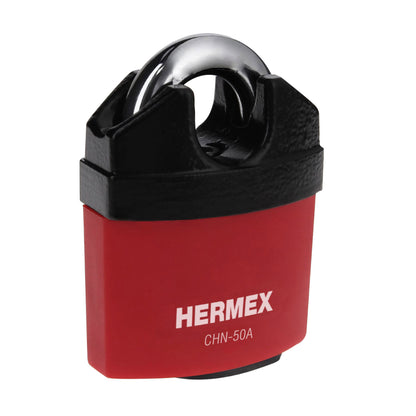 Candado HERMEX 50mm Gancho Protegido | Llave de Disco Alta Seguridad