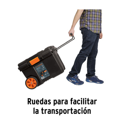 Caja de Herramientas Profesional 23 Pulgadas con Ruedas y Mango Telescópico - Transporte Fácil y Organización Móvil para Trabajo Pesado