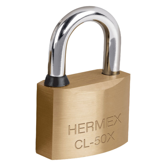 Candado de Latón 50mm Llave Tetra Gancho Corto | HERMEX