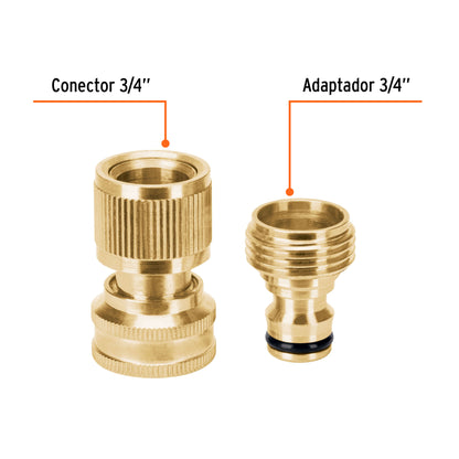 Conector 3/4" rápido de latón manguera-acc. sistema click