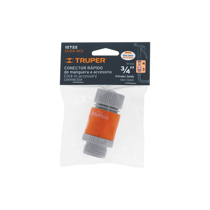 Conector 3/4" rápido de ABS mangueraacc. sistema click