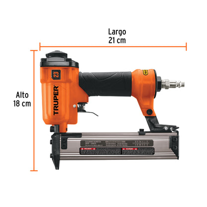 Clavadora Neumática Profesional Calibre 23 Truper CLNE-23 - Solución Rápida para Carpintería y Acabados - Sistema Cambio Rápido 75-110 PSI