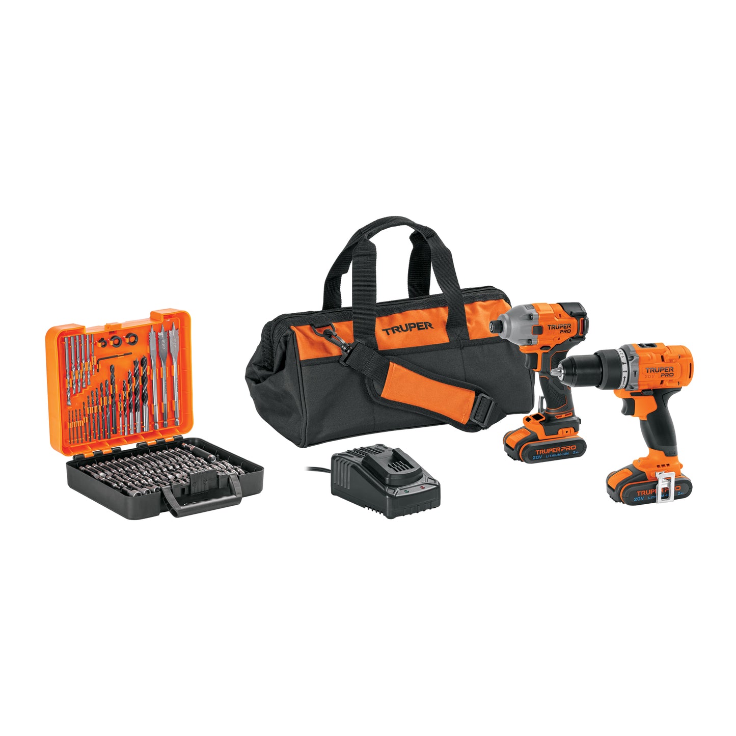 Combo Rotomartillo Destornillador Impacto 20V TRUPER PRO Brushless + 100 Accesorios