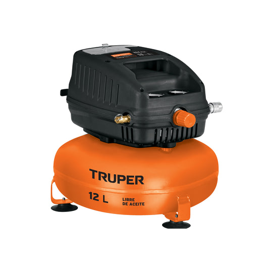 Compresor de Aire Libre de Aceite TRUPER 12L 1HP 127V - Solución Profesional para Talleres Sin Mantenimiento