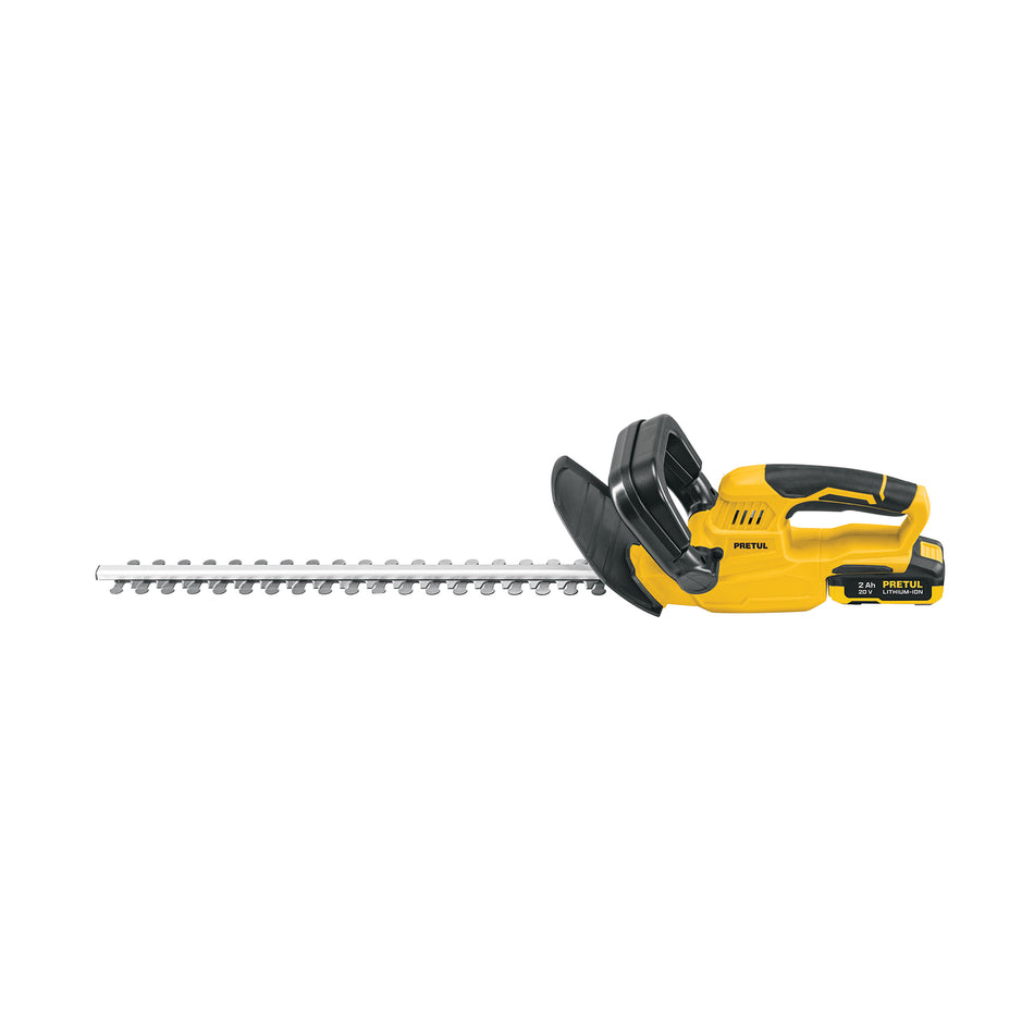 Cortasetos Inalámbrico PRETUL 20V con Batería 2Ah - Cuchillas Doble Filo para Poda Profesional de Setos y Arbustos - Corte Máximo 10mm