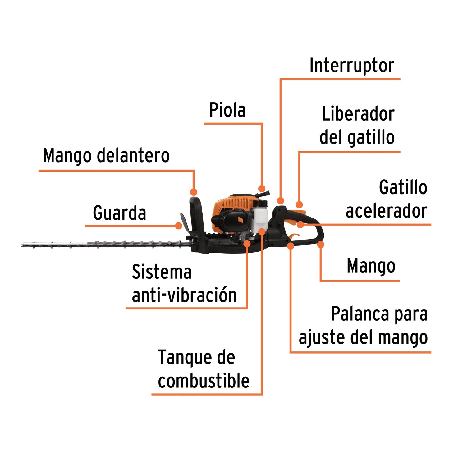Cortasetos Profesional Truper COS-26X Motor Gasolina 26cc 1HP - Solución Completa para Poda y Mantenimiento de Jardines